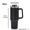 Thermos 1200ML Bottiglia d'acqua isolata in acciaio inossidabile 304 Tazza termica per auto da caffè Tazze calde fredde Boccetta per vuoto con manico CannucciaPer lo sport