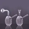 2 styles pour l'option Brûleur à mazout en verre Bong Narguilé Tuyaux d'eau avec épais Pyrex Clear Heady Recycler Dab Rig Bongs à main pour fumer Outil avec pot d'huile de tige inférieure