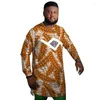 Chemises décontractées pour hommes O-Cou Tops Hommes Africain Imprimer Tailor Design Nigérian Fashion Party Wear