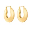 Pendientes geométricos de corazón de gota de agua de oro amarillo de 14k para mujer, joyería impermeable exagerada a la moda, regalo para fiesta