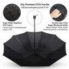 Parasol podwójna warstwa 3 -folding parasol deszcz Kobiety mężczyźni Big 10k WindProof Business Male Dark Grid Parasol Family Travel Paraguas