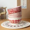 Miski Piękna miska ryżowa domowa ceramiczna mała zupa kreatywna retro stołowa zastawa stołowa