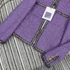 Jaquetas femininas designer marca início da primavera novo estilo cha celebridade contraste cor lantejoulas tecelagem grossa tweed em torno do pescoço casaco de lã 3427