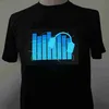 Mens Camisetas Engraçado Sem Fio Led Camiseta Homens Festa Disco Som Ativado Light Up Manga Curta Noite Camisetas Roupas Q240201