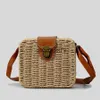 Sacos de ombro Fasion Caixa Palha Soulder Papel Tecido Crossbody Bag Andmade Messenger Verão Beac Pequenas Bolsas 2024 Oliday TravelH2421