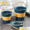 Secchi 5L Secchio pieghevole Portatile Sil Autolavaggio Pesca all'aperto Campo da viaggio Stoccaggio domestico Consegna espressa Drop Home Garden Housekeepin Dhkhp