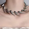 Chokers Cyberpunk overdrijven persoonlijkheid onregelmatige waterdruppel Chili klinknagel metalen ketting voor vrouwen Unisex unieke choker HUANZHI NIEUW YQ240201