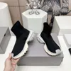 BLCG sneaker 2024 sneakers balencaga kvinnors hastighet återvunnet stickad ny stickad elastisk strumpor mode mångsidig par casual sock sko designer mode mens boot boot