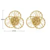 Earrings SUNNESA Geometry Thin Flower Big Clip Earrings Luxury Dubai Jewelry Golden African Irregular Earrings for Women Party Gift