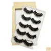 False Eyelashes 도매 5 쌍 밍크 스트립 속눈썹 극적인 속눈썹 천연 3D 속눈썹 메이크업 Cilios Maquiagem Factory Price Drop Deli DH1JF