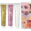 Visage corps paillettes Gel 6 couleurs visage corps paillettes paillettes Gel ensemble longue durée cheveux étincelants ongles maquillage Festival paillettes 240123