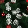 Decorazioni natalizie 12 pezzi 75 cm fiocco di neve in polvere d'oro per Natale affascinante albero bianco decorazioni per feste ornamenti per la casa