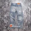 Jeans da uomo High Street Designer Denim Strappi Jeans impilati biker Fit For Men Uomo Slim Painted Patch Giubbotti Capispalla Cappotti