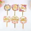 Cake Tools Golden Acrylic Happy Birthday Toppers vuxna barn dekoration baby shower diy dessert insatt multi stilar