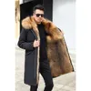 Parker Mens Fur Detachable Inner Jacket with and Integrated Medium Length Off Size Faux Mink AKI1