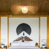 Lâmpadas pendentes estilo chinês luzes de bambu criativo tatami lâmpada para sala de jantar restaurante hanglamp e27 luminária de suspensão