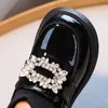 Zapatos Rhinestone Girls Sock Shoes Children's Leather Boots Autumn Winter Children Fashion Anti Slip Rubber Sole Footwear 240119