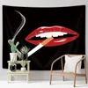 Wandtapijten Rode Lippen Tapijt Abstract Dame Lip Patroon Mode Sexy Decoratieve Slaapkamer Woonkamer Dorm Muur Opknoping