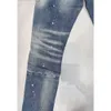 Purple Jeans Designer Jeans For Mens Straight Skinny Pants Jeans Baggy Denim European Jean Hombre Mens Pants Byxor Biker broderi Rippad för trend 29-40 J9025