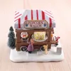 Decorative Figurines LED Lighted Houses Multicolored Christmas Vacation Village With Music Popcorn House