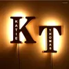 Decoratieve beeldjes Gepersonaliseerde LED-nachtlampje met 26 alfabetletters Baby-kindkamer Slaapkamer Aangepaste lamp Vakantiecadeau Drop