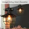 Pendant Lamps Hanging Lighting Vintage Loft Lights Metal Industrial Lamp Fixtures Cage Nordic Retro Home Kitchen Bar Decor