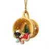 Christmas Decorations Cartoon Dog Acrylic Flat Ornament Hanging Crystals Long Pendant Ornaments Personality Puppy Xmas