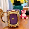 Muggar Friends Mug Diy Po Frame Coffee Creative Ceramic Tea Milk Cup Gifts för 2 i 1 Gift Suftoable