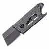 Mini Small Keychain Folder Knife D2 Black Stone Wash Tanto Blade Steel Handle Outdoor Camping Hiking EDC Tools & Bottle Opener