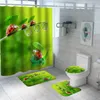 Cortinas de ducha Cortina de mariquita de dibujos animados para cubierta de baño Juego de alfombrillas de baño impermeables Alfombras de alta calidad Alfombras de baño ecológicas