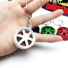 Keychains Wheel Rim Hub Tuning Mini Keychain Key Chain Keyring Ring Pendent JDM Hellaflush Zinc Alloy Car Truck TE37 CVT MB Design