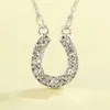 Swarovskis halsband designer kvinnor original kvalitet rosguld platinum diamant hästsko u-formad magnetisk spänne krage kedja gåva