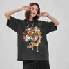 Heren T-shirts T-shirt Leuke Tijger Gedrukte T-shirt Met Korte Mouwen Gewassen Harajuku T-shirts Grafische Korte mouwen TeesH24220