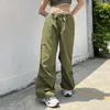 Calças femininas y2k moda harajuku calças de grandes dimensões vintage rua hip hop baggy mulheres casual solto baixo aumento carga perna larga sweatpants