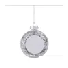 Pendants Sublimation 4 Colors Pendants Thermal Heat Transfer Christmas Blnak Transparent Ornament Floc Clear Plastic Ball Pendant Diy Dhztm