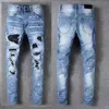 jeans da uomo Luxurys Designer Jeans Distressed Francia Moda Pierre Straight Biker da uomo Hole Stretch Denim Casual Jean Uomo Pantaloni skinny Elasticità Y2