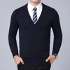 Modemerk Trui Voor Heren Vest Jas V-hals Slim Fit Jumpers Truien Winter Koreaanse Stijl Casual Heren Kleding 240123