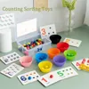 Kid Clip Beads Color Sorting Toys Montessori Counting Game Fine Motor Training Number Learning Children Education Matching Toys 240129