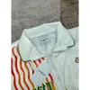 24ss Casablanca Novos homens jaquetas de grife clássico quente polo colarinho zíper moda algodão cardigan casaco tênis carta impressão listra blusão esporte outwear tops