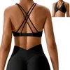 Strój jogi kobiety Cross Pasp Sports Bra Top Push Up Sport Gym Crop Brassere Fitness Backless