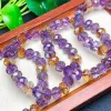 Armbanden Natuurlijke Paars Geel Ametrine Facet Kralen Armband Vrouwen Mannen Charms Crystal Healing Mode-sieraden 1pcs 10x7mm