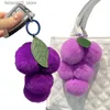 Portachiavi Cordini Bella uva Pom Pom Portachiavi Fluffy Pompon Portachiavi Rex Pompon in pelliccia di coniglio Portachiavi Portachiavi per auto Accessori pendenti Q240201