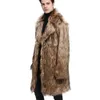 Manteau de fourrure de styliste pour hommes, Long col de costume, décontracté, chaud, mode coréenne, coupe-vent, tendance, RZV1, automne/hiver