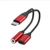 2 in 1 USB Cから3.5mmヘッドフォンジャックアダプタータイプC充電オーディオ補助アダプターiPad Pro Samsung S20 Ultra Note 20 10 Huawei