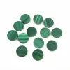 Colliers 10 mm rond plat malachite cabochon natural en pierre de pierre de pierre de pierre de pierre de pierre de pierre de pierre cercle de bijoux ne fait aucun collier accessoires 10pcs / lot