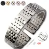 Watch Bands Solid Stainless Steel Bracelet For T41 Band Strap Seven Beads Butterfly Buckle 12 13 14 15 16 17 18 19mm 20 21 22 23 24mm