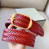 New Braided 38mm Men Belt For Woven Luxury Genuine Leather Cow Stripes Hand Knit Designer Girdle High Quality Male Belts 100CM-125CM with box pure hand woven belt