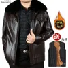Cotton Jacket Dad Thickened Mens Clothing Middle Designer Aged and Elderly Leather Plush Winter 8J41