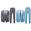 Men's Suits Groom Suit Super Soft Slim Fit Male Slimming Pure Color Blazer Pants Pockets