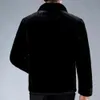 Reto outono e inverno masculino casaco de pele do falso vison inteiro com capuz casual algodão jaqueta roupas 0b9z